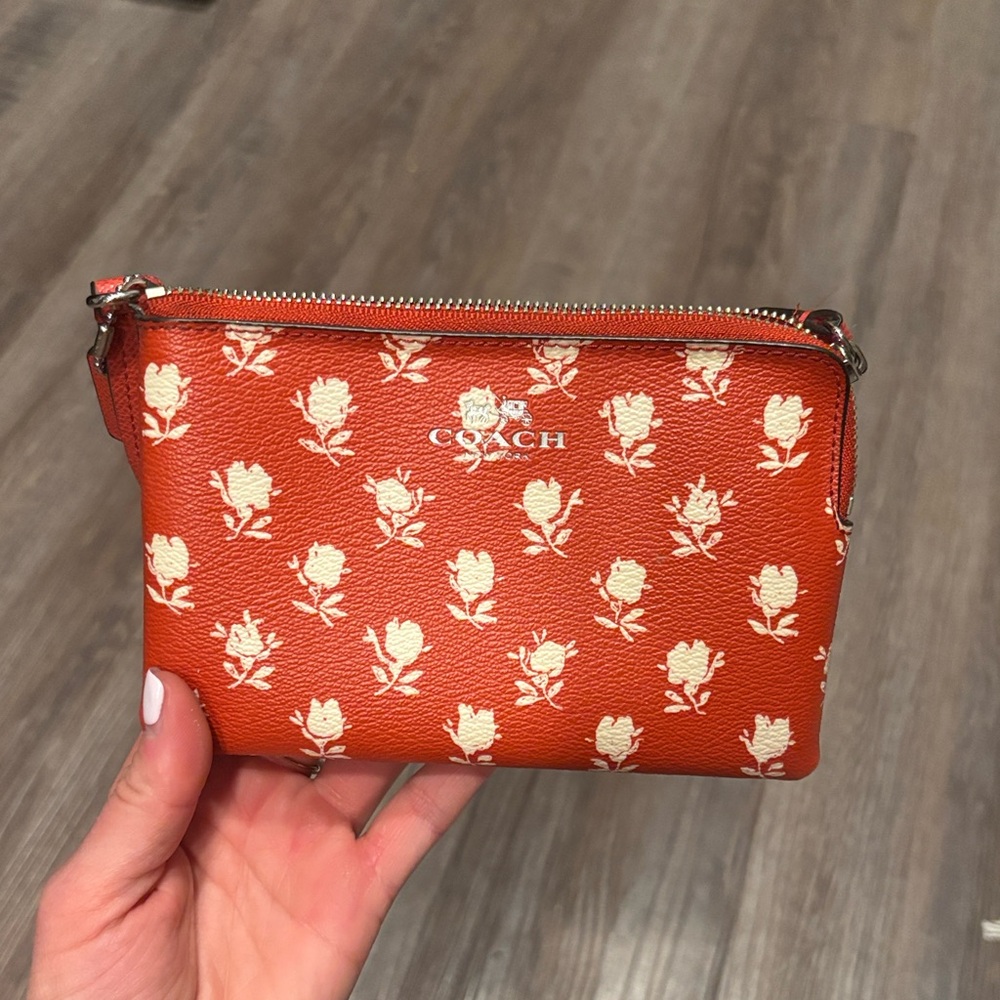 Coach Red Floral Wristlet - Picture 3 of 4